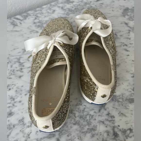 NWT Keds x Kate Spade Champion Glitter Runner in Gold, Size 9 - Picture 3 of 9